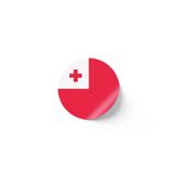 24 Adet - 7 cm Sticker Etiket - Vektörel Ülke Bayraklı Tonga Bayrağı