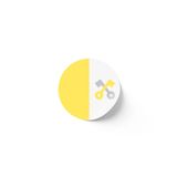 24 Adet - 7 cm Sticker Etiket - Vektörel Ülke Bayraklı Vatican City Vatikan Bayrağı