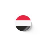 24 Adet - 7 cm Sticker Etiket - Vektörel Ülke Bayraklı Yemen Bayrağı
