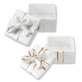 24 Adet Fiyonklu Kare Kutu Biblo 3x4cm