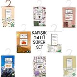24 Adet Image Home Karışık Paket Süper Set Amber, Lavanta, Pudra, Osmantus, Buket, Yasemin, Beyaz Sabun, Vanilya Çok Amaçlı Koku Kesesi Askılı Ayakkabılık Dolap Içi Parfüm Koku