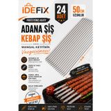 24 Adet Kebap Şişi 50 Cm Şiş Galvaniz Paslanmaz Şiş "24 Adettir"