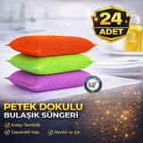 24 Adet Petek Dokulu Bulaşık Süngeri Sihirli Pratik Sünger