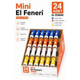 24 Adet Pilli Mini El Feneri Anahtarlık Lambası Aydınlatma Işığı Deprem Çantası Feneri Kulplu 9920