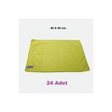 (24 ADET) Polikur 3222 Premium Mikrofiber Kurulama Toz Ve Cam Temizlik Bezi 40x40 Cm. Sarı