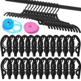 24 ADET Seyahat Askıları, Taşınabilir Katlanır Elbise Askıları, Clotheslines ile Seyahat Elbiseleri Askıları, Seyahat Aksesuarları Seyahat için Katlanabilir Giysi Kurutma Rafı, Plastik Katlanabilir