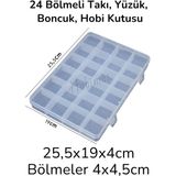 24 Bölmeli Takı ve Hobi Organizer Kutusu, Çok Amaçlı Düzenleyici (25,50X19X4CM) - Altın