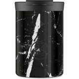 24 Bottles 350 ml Siyah Travel Tumbler Black Marble Termos Kupa