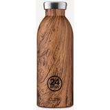24 Bottles 500 ml Kahverengi Clima Bottle Wood Sequoia Paslanmaz Çelik Termos 500 ml