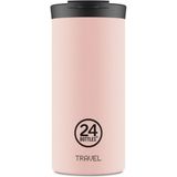 24 Bottles 600 ml Pembe Travel Tumbler Dusty Pink Paslanmaz Çelik Termos Bardak