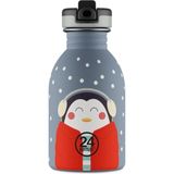 24 Bottles Happy Penguin Paslanmaz Çelik Çocuk Su Matarası 250 ml Renkli Tasarım ile Günlük Kullanım