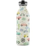 24 Bottles Kids Bottle Adventure Friends Pipetli Paslanmaz Çelik Çocuk Su Matarası 500 ml - Renkli