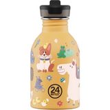 24 Bottles Kids Bottle Farm Friends Pipetli Paslanmaz Çelik Çocuk Su Matarası 250 ml - Turuncu - 1 Adet