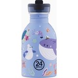 24 Bottles Kids Bottle Ocean Friends Pipetli Paslanmaz Çelik Çocuk Su Matarası 250 ml - Renkli - 1 Adet
