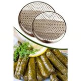 24 Cm Paslanmaz Çelik Oval Delikli Model Tepsi Sarma Dolma Altlığı Pide Pizza Mutfak Tepsisi