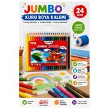 24 Lü Jumbo Kuru Boya Kalemi Plastik Kutulu 1 Paket Fatih Kalın 24 Renk Jumbo Kuruboya Tam Boy Renkli Kalem Kolay Tutuş