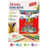 24 Lü Kuru Boya Kalemi Karton Kutu 1 Paket Pensan 24 Renk Kuruboya Tam Boy Canlı Renkli Boya Kalem Okul Öğrenci