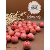 24 mm Ahşap Boncuk (50 Gram 11 Adet) Dar Delik Çapı 5 mm Makrome Çanta Bileklik Takı Renkli - Pembe