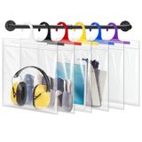 24 Paket Asılı Saklama Çantası, Kulaklık Saklama Torbaları, Renkli Büyük Kanca 10 x 12.5 inç Sınıf, Kütüphane ve Eczane Kullanımı için Şeffaf Plastik Torbalar