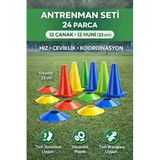 24 Parça Antrenman Seti, 12 Antrenman Hunisi 12 Antrenman Çanağı, 23 Cm, Çok Renkli