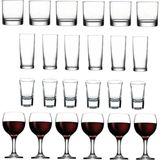 24 Parça Istanbul Viski Rakı Shot ve Şarap Bardağı Seti - Option-1 - 0 - Siyah
