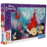 24 Parça Maxi Supercolor Puzzle: Disney Princess Little Mermaid