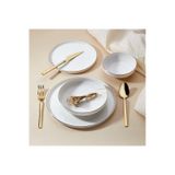 24 Parça Pure Gold Bone Porselen Yemek Takımı