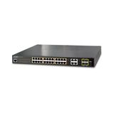 24-Port 10/100/1000T 802.3At Poe + 4-Port Gigabit Tp/Sfp Combo Managed Switch / 220W Poe Budget