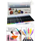 24 Renk Sulu Boya Fırça Uçlu Kalem 1 Paket 24 Lü Watercolors Brush Pen Suluboya Keçe Uçlu Karıştırma Fırçası - Çok Renkli - Standart