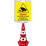 24 Saat Kamera Çift Taraf Baskı Kırmızı Ultra Kedi Gözlü Ağırlıklı Koni Seti Trafik Dubası