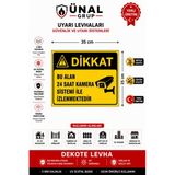 24 Saat Kamera İle İzlenmektedir Uyarı Levhası Kapı Duvar İkaz Tabelası Pvc Apartman Site