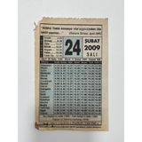 24 Şubat 2009 Takvim Yaprağı - Nostaljik Koleksiyonluk Takvim Yaprağı