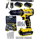 24 V 5 Ah Darbeli Metal Dişli Şanzuman Çift Akülü Şarjlı Vidalama Matkap Çantalı Set