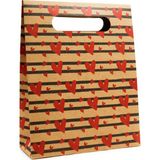 24 x 30 Kalp Harmanı Premium Zarf Model Karton Çanta 1 Adet - Kraft