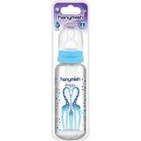 240 ml Mavi Cam Biberon, Sağlıklı ve Güvenli Bebek Beslenmesi Için Ideal - Ahşap - Ceviz
