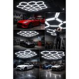 240 WATT 6500K Ultra Bright Hexagon LED Garage Light – Professional Honeycomb Ceiling Lighting for Car Detailing, Auto Workshop & Car Wash CT-9082 Anzer