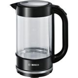 2400W 1.7l Cam Kettle Siyah, Şık ve Kullanışlı Mutfak Gereci - Ahşap