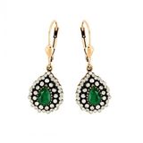 2,42 ct Zümrüt Elmas Küpe