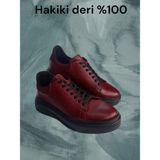 2485 Bordo Deri Spor Ayakkabı - 00Bordo