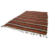 248x337 cm Çizgili Kilim kırmızı Çizgili Yün El Dokuma Modern Geometrik Etnik Eskitme Desenli Boho Oturma Odası Salon Yolluk Koridor Mutfak Halısı