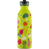 24BOTTLES Kids Bottle Veggie Friends Pipetli Paslanmaz Çelik Çocuk Su Matarası 500 ml - Çok Renkli