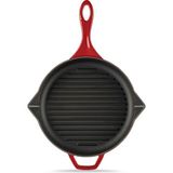 24cm Döküm Demir Yuvarlak Grill Tava Kırmızı - 24cm Yuvarlak Grill