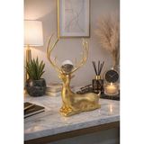 24Cm Gold Kristal Camlı Dekoratif Hediyelik Geyik Biblo Ev Ofis