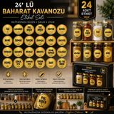 24'lü Baharat Kavanozu Etiket Seti, Altın Rengi Yuvarlak | Suya ve Yağa Dayanıklı, Güçlü Yapışkan, Kolay Uygulama, Mat Altın Yüzey, 24 Farklı Baharat Etiketi