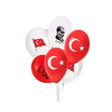 24lü Bayrak Balon Türk Bayraklı Ve Atatürk Baskılı Balon 23 Nisan