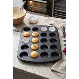 24'lü Mini Muffin Kalıbı Yanmaz Yapışmaz Karbon Çelik Kek ve Kapkek Fırın Tepsisi (39.5x24.5 cm)