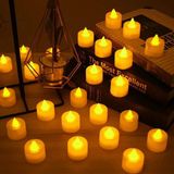 24'lü Pilli Mum Seti 3.4 cm - Sıcak Gün Işığı LED Mumluk