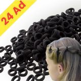 24'Lü Siyah 3 Cm Esnek Lastik Saç Tokası