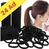 24'Lü Siyah 6 Cm Esnek Lastik Saç Tokası