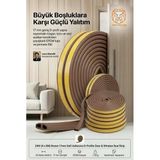 24M Kahverengi 17Mm Geniş Kapı Pencere Bandı Kendinden Yapışkanlı D Profil İzolasyon Süngeri Kauçuk Fitil Hava Kesici 723795